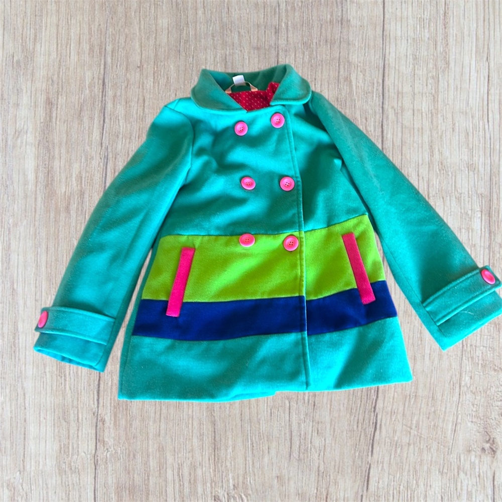 8 Garnet Hill Green Color Block Peacoat